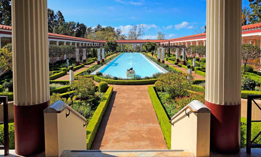 The view from the Outer Peristyle at Getty Villa