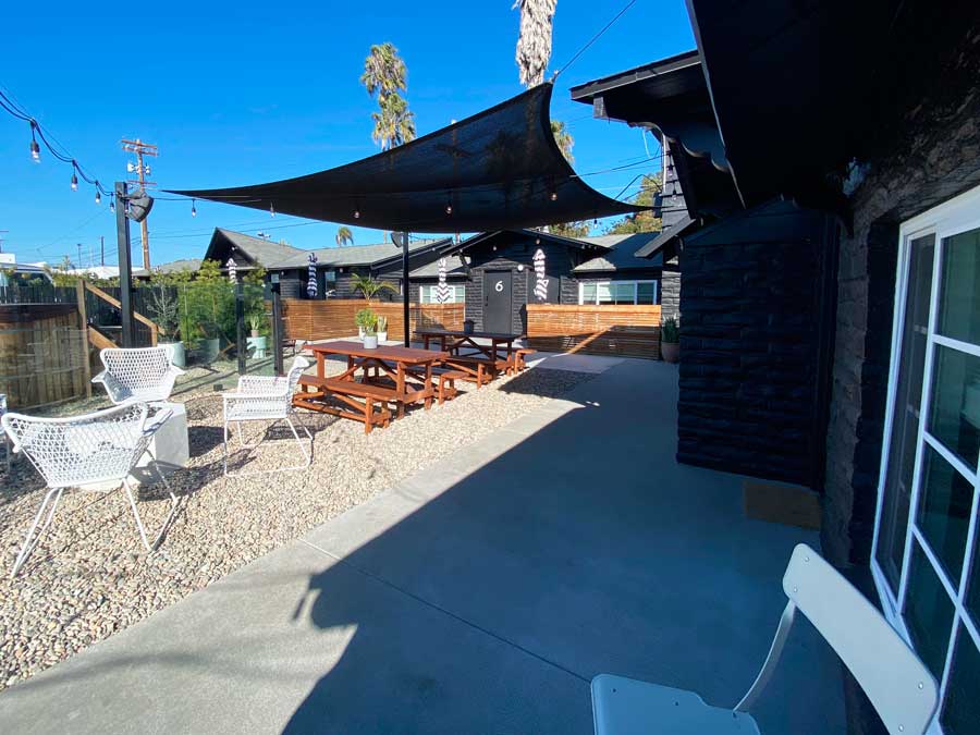 View of the outdoor area and the clear blue sky in The Green Room