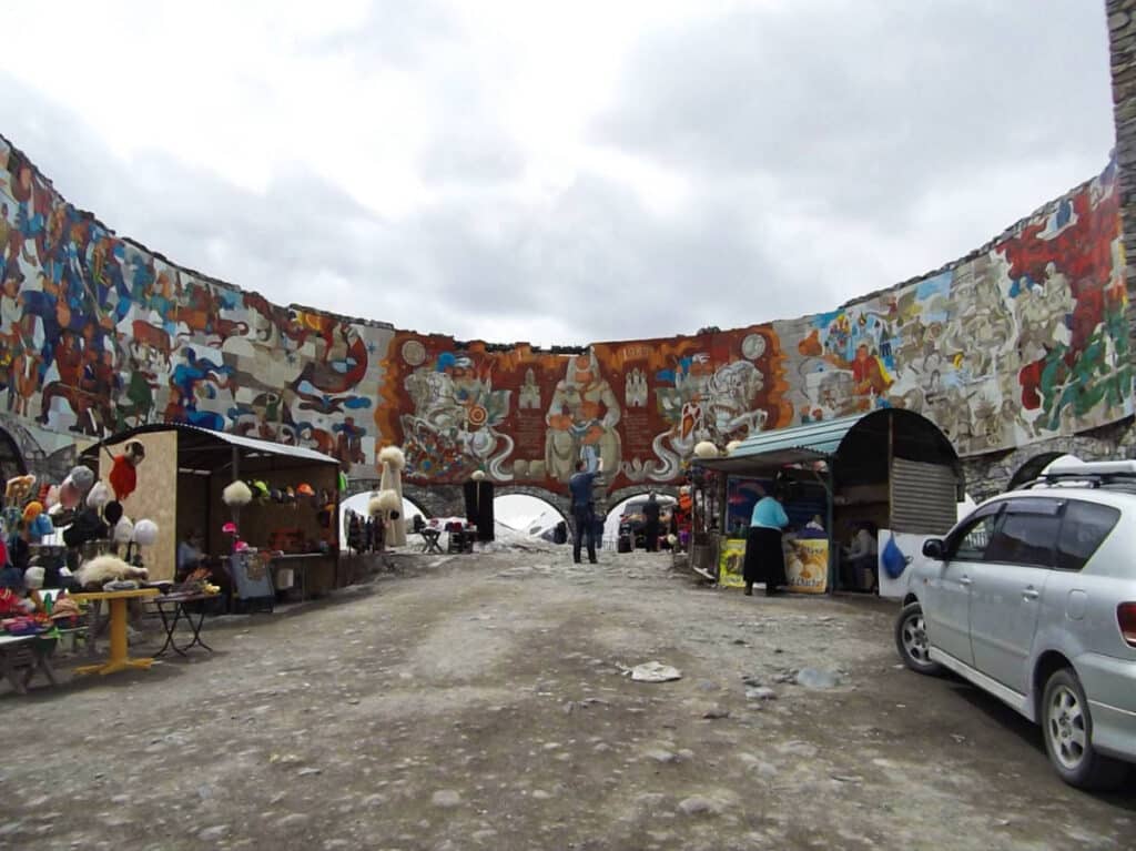 View of the mural on The Gudauri Friendship Monument