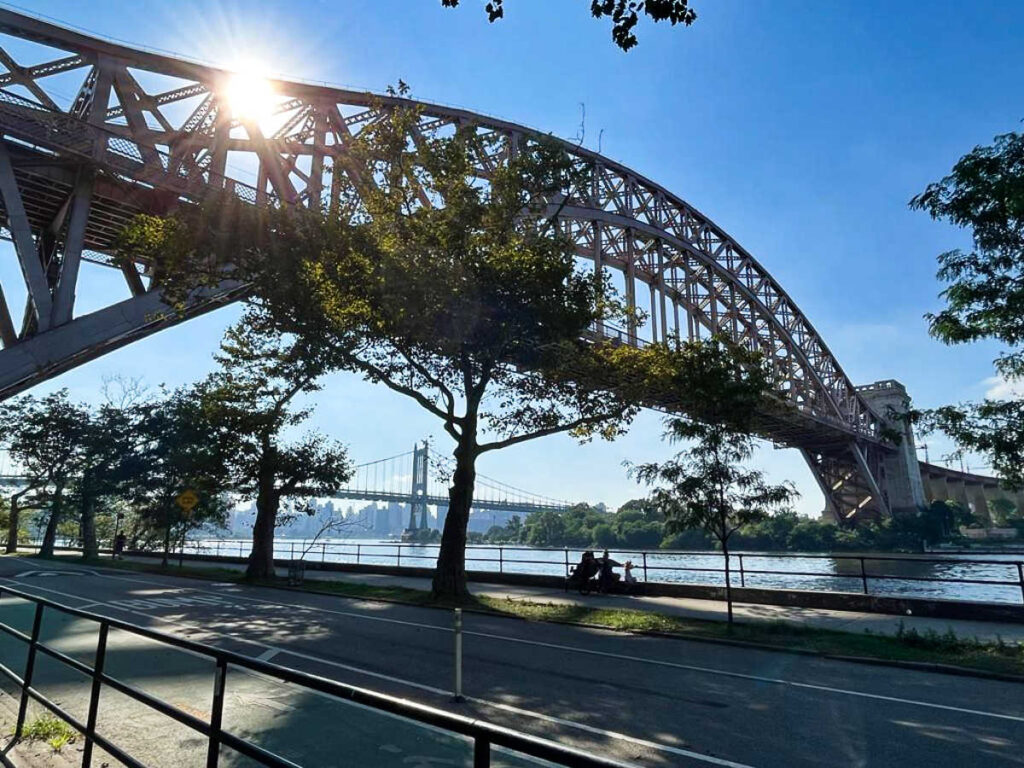 The Hell Gate Bridge over the Astoria Park