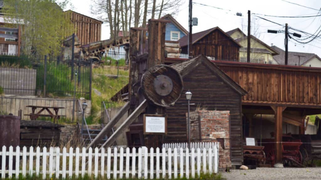 View of the outdoor display of mining artifacts at The Heritage Museum