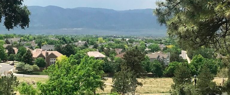 Overlooking view of Highlands Ranch in Colorado