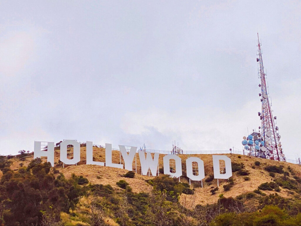 View of the Hollywood Sign seen from below