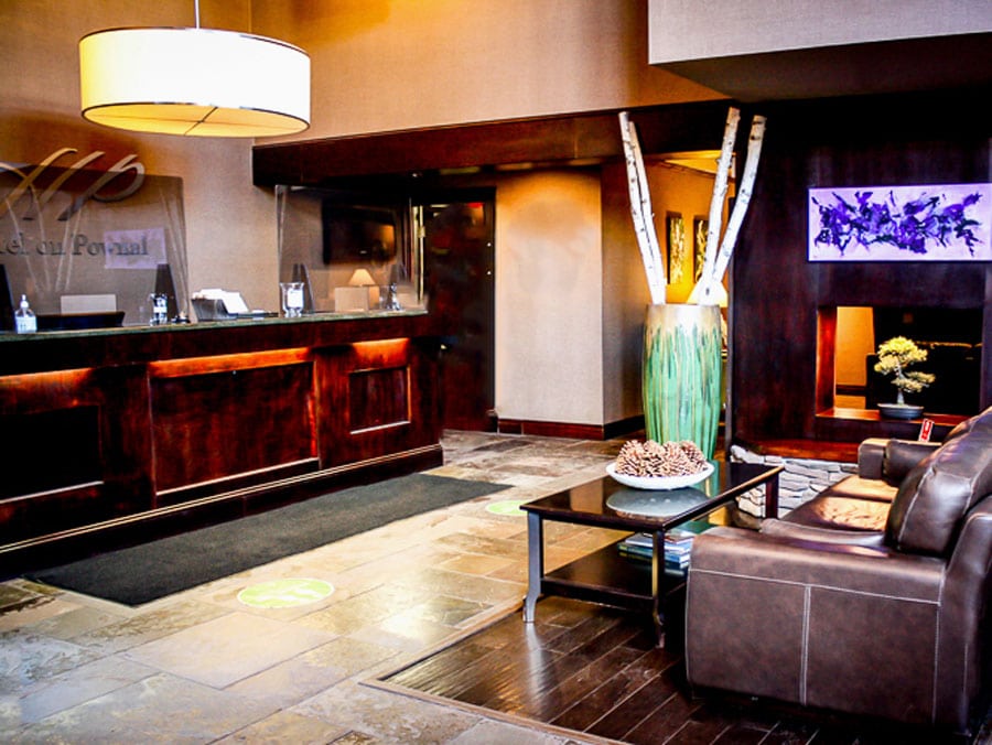 View of the reception desk in The Hotel on Pownal