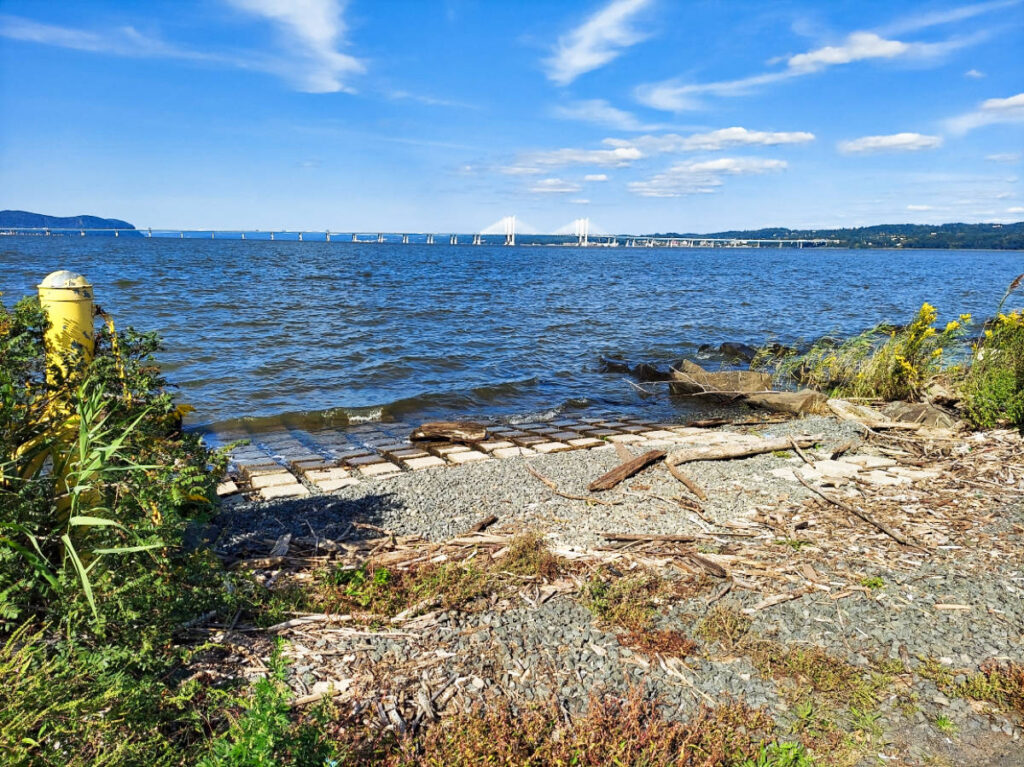 View of the Governor Mario M. Cuomo Bridge from across the Hudson River