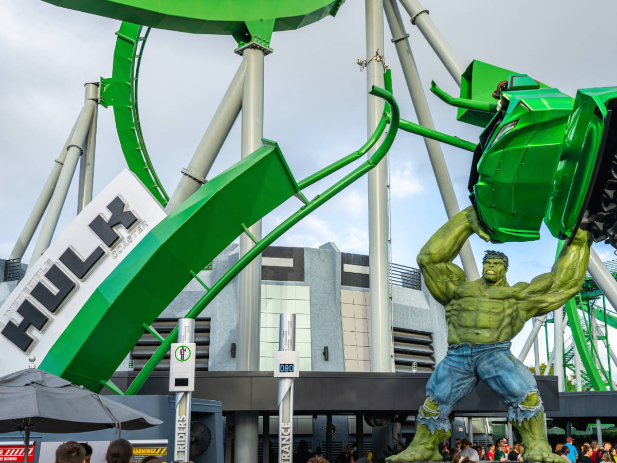 The Incredible Hulk Coaster ride at Universal Islands of Adventure