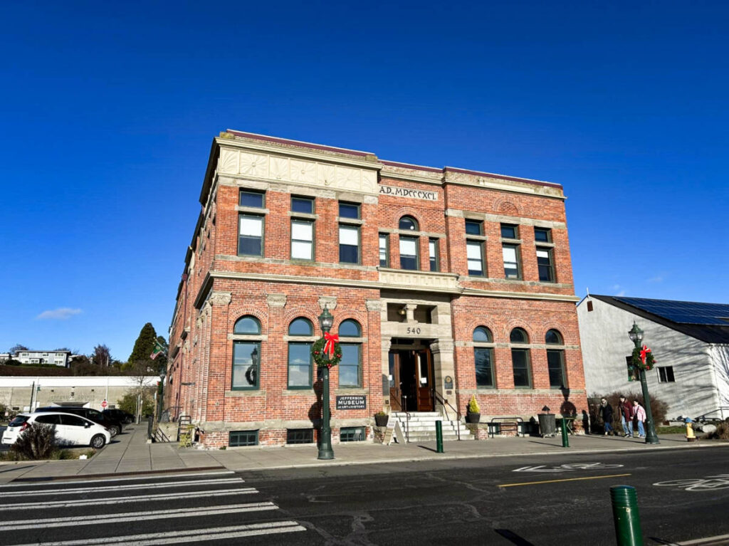 Exterior view of The Jefferson County Historical Museum with a clear blue sky in the background