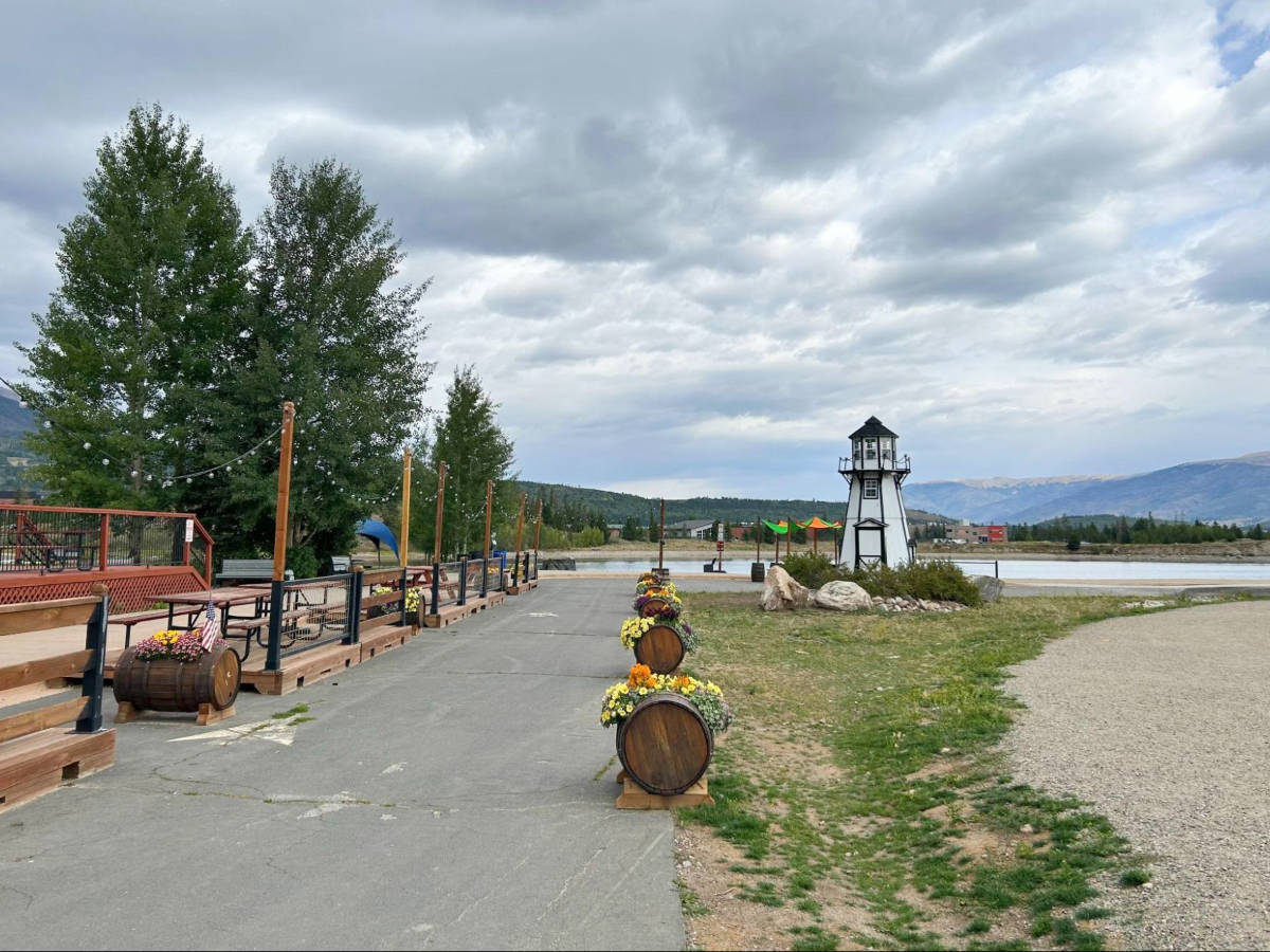View of the benches at The Marina Park