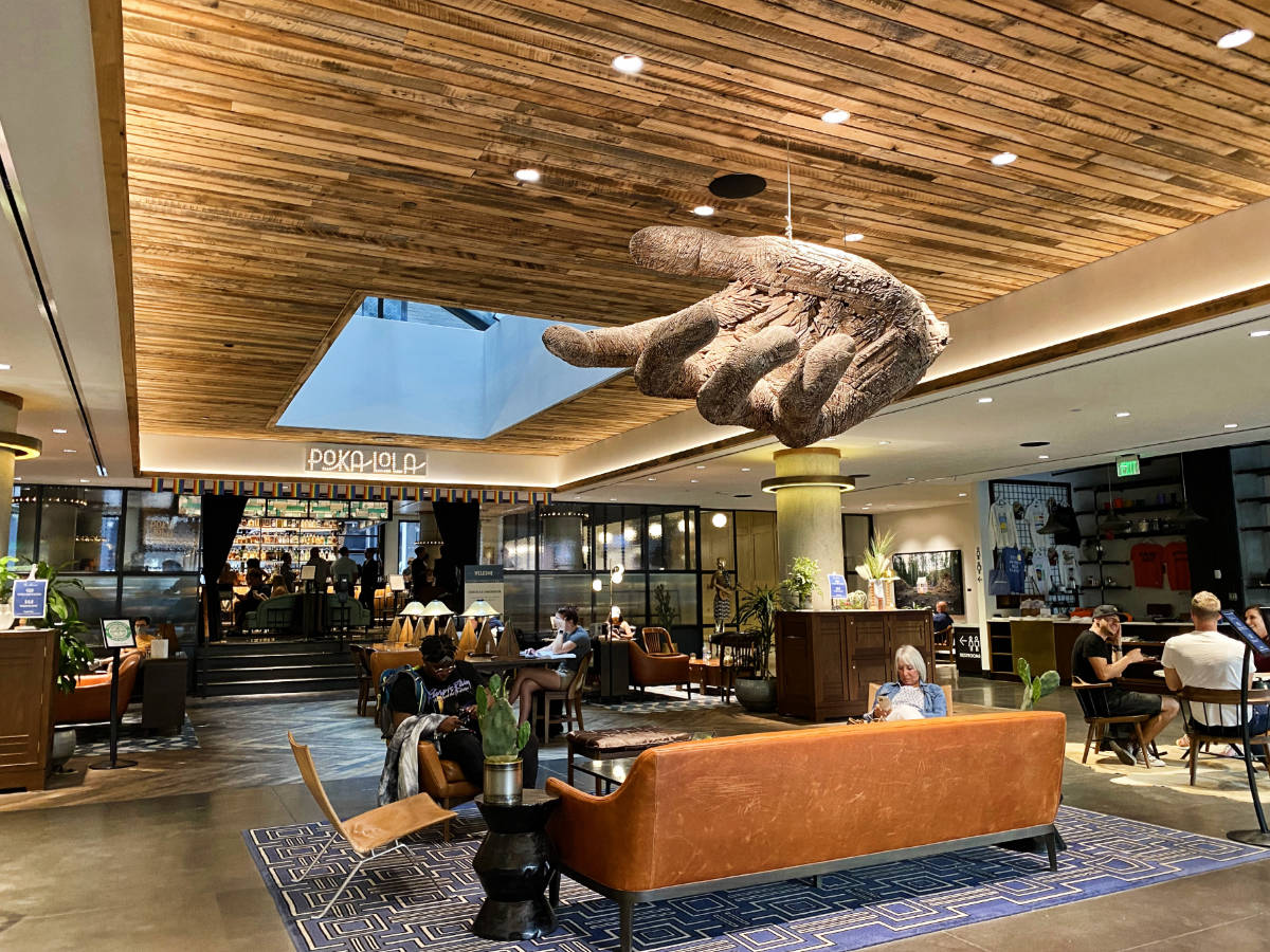 View at the lobby of The Maven Hotel in Denver