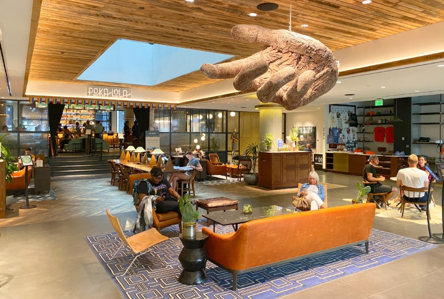 View of the lobby of The Maven in the LoDo area