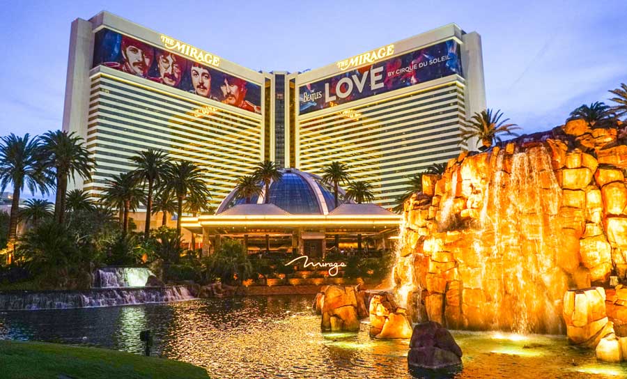 The Mirage Hotel and Casino building from the outside