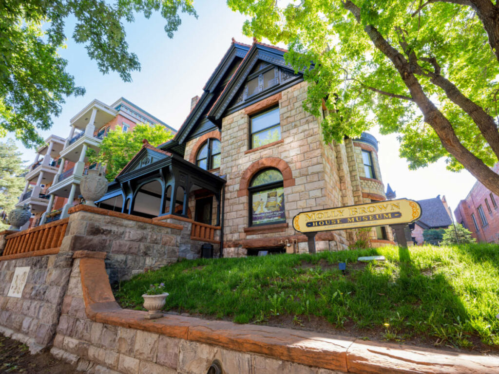 Sunny exterior view of The Molly Brown House Museum