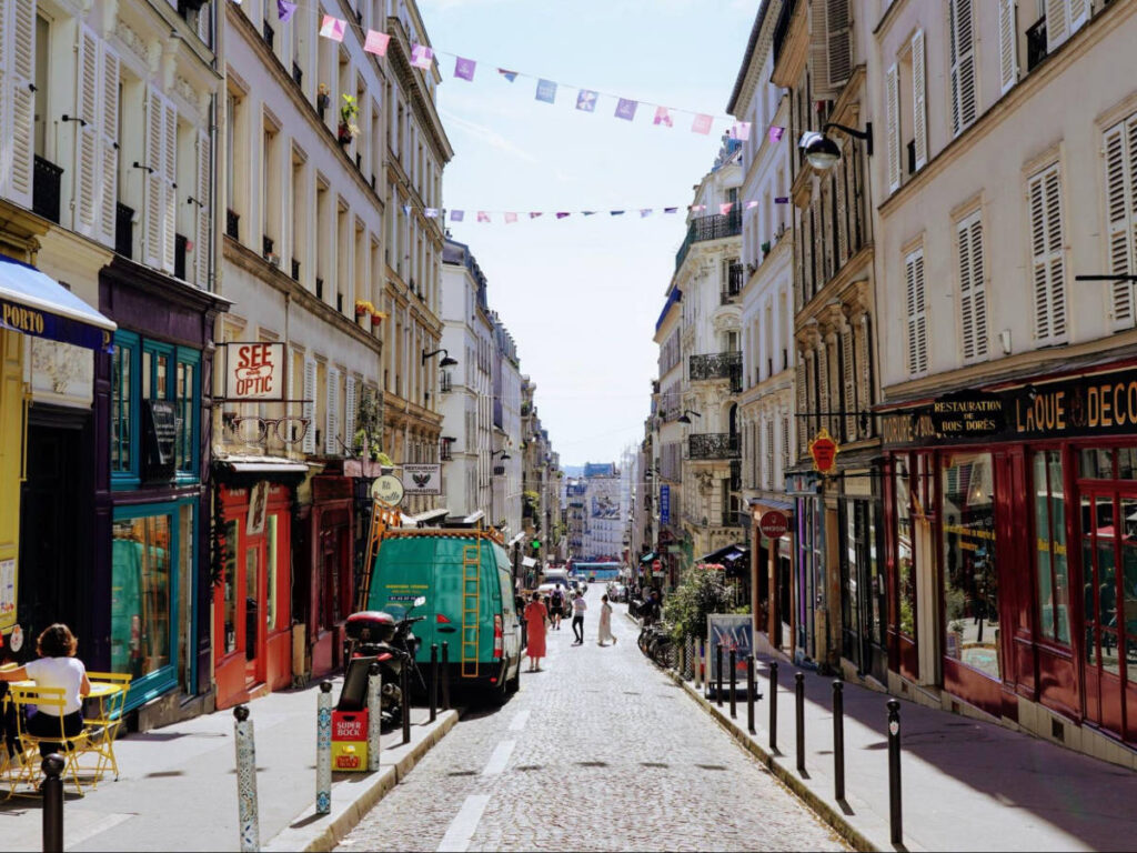 View of the shops around The Montmartre Neighborhood