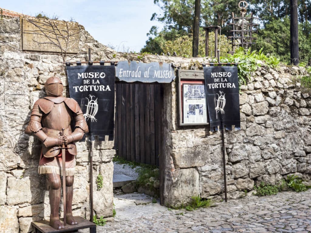 A statue at the entrance of the Museum of Torture