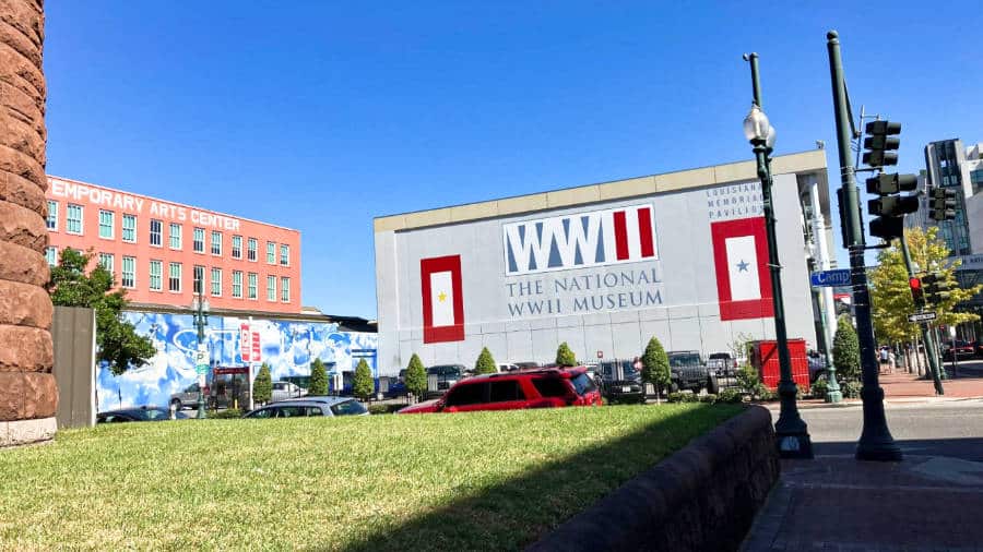 Exterior view of The National WWII Museum from BB’s Stage Door Canteen