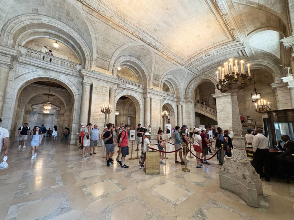 People inside The New York Public Library