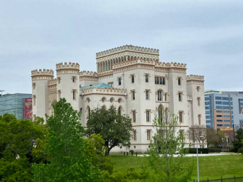 Exterior view of The Old State Capitol building seen from a distance