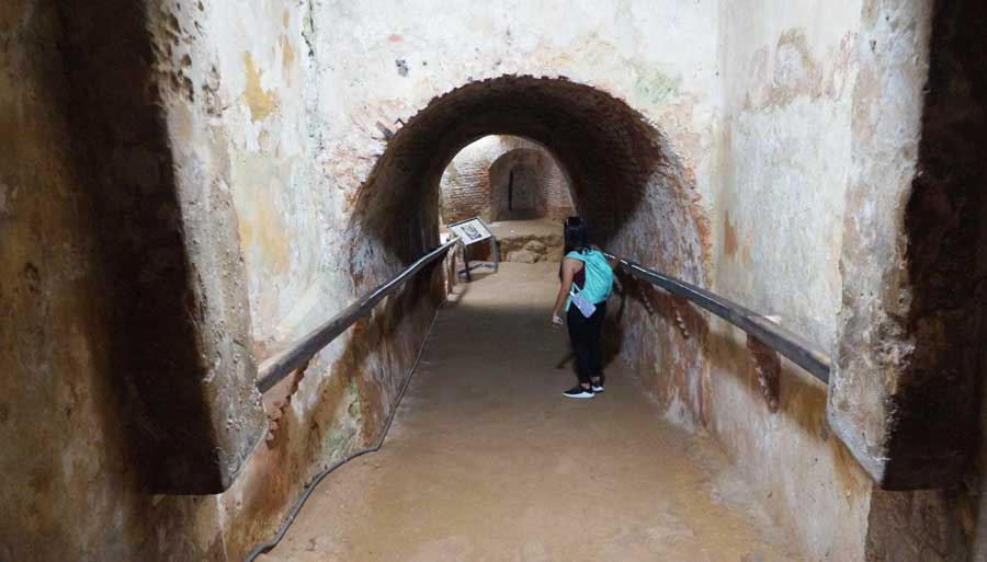 The author inside the original tower in El Morro