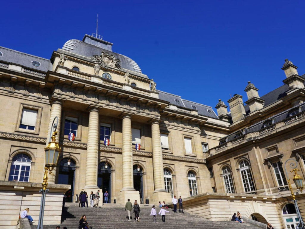 View of the entrance to The Palais de Justice in the Latin Quarter