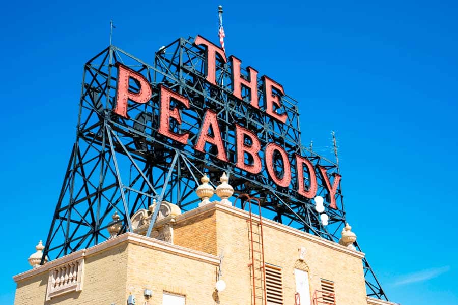Sign of The Peabody in Memphis, Tennessee
