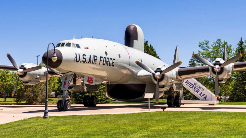 View of a Lockheed EC-121T Warning Star at The Peterson Air & Space Museum