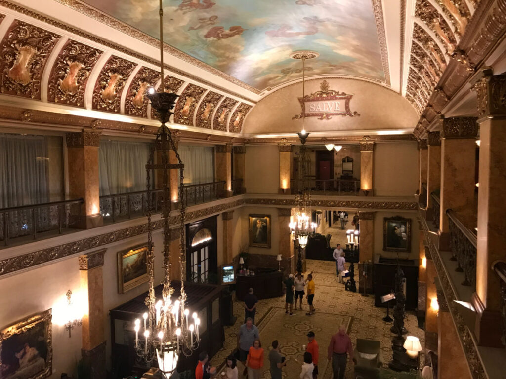 The interior of the famous Pfister Hotel in downtown Milwaukee