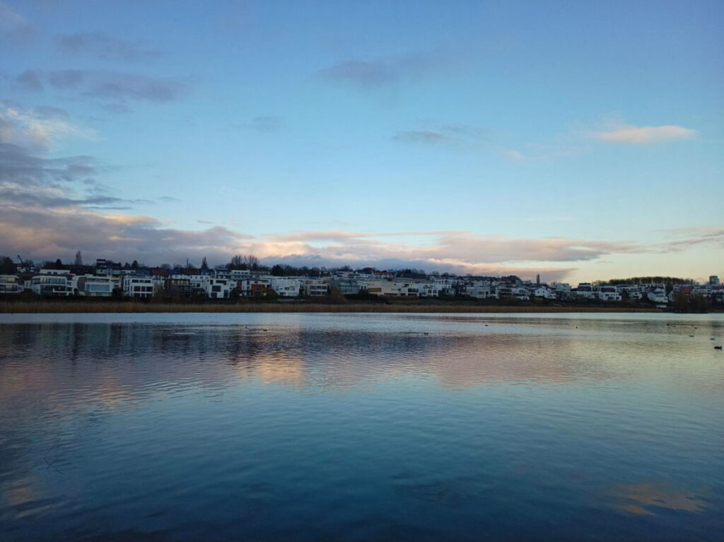 View of the calm waters of The Phoenix-See lake