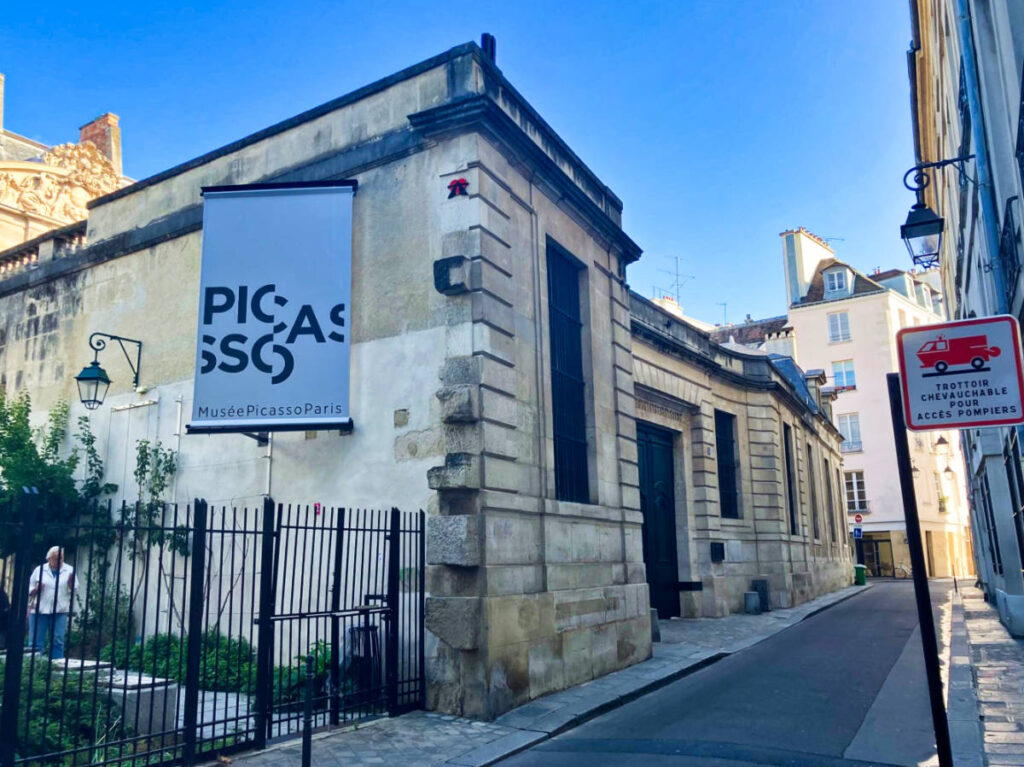 View of the signage outside the Picasso Museum