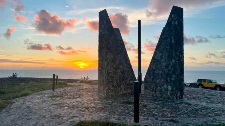 Sunset casts over Point Udall overlooking the serene ocean
