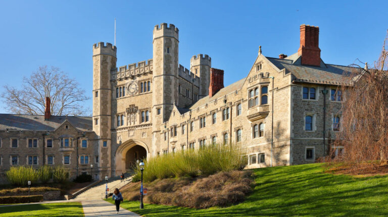 Clear blue sky over the Princeton University