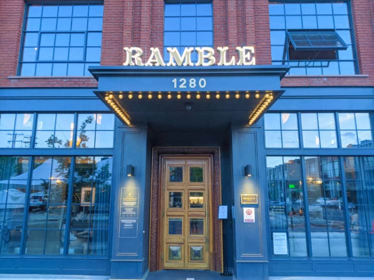 View of the doors at The Ramble hotel in Denver Colorado