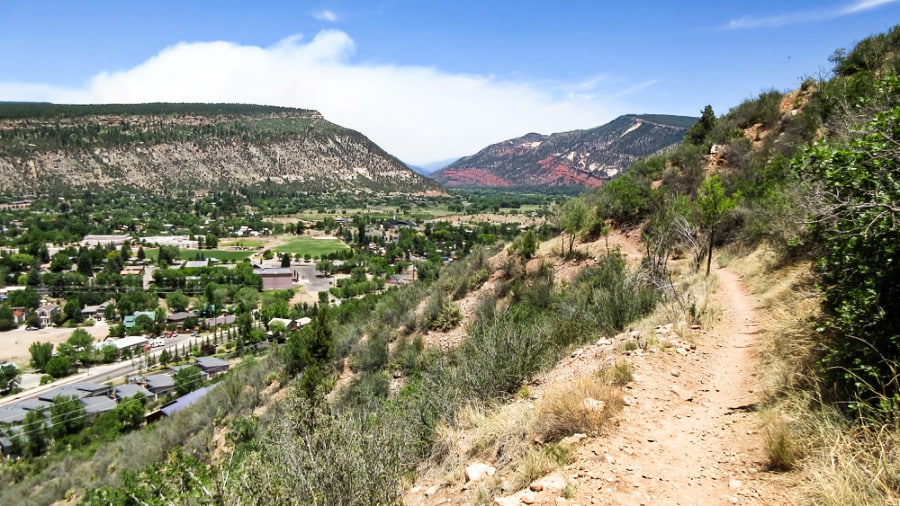 Overlooking view of the downtown from the Rim Trail