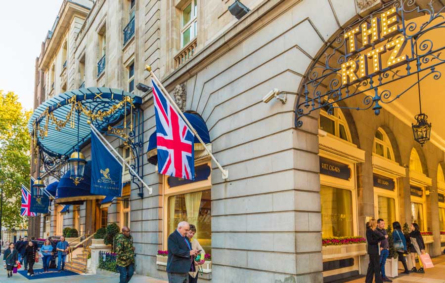View from the entrance of The Ritz Carlton in London