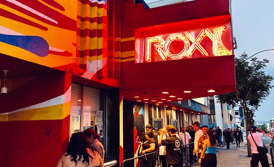 People lining up outside The Roxy Theatre