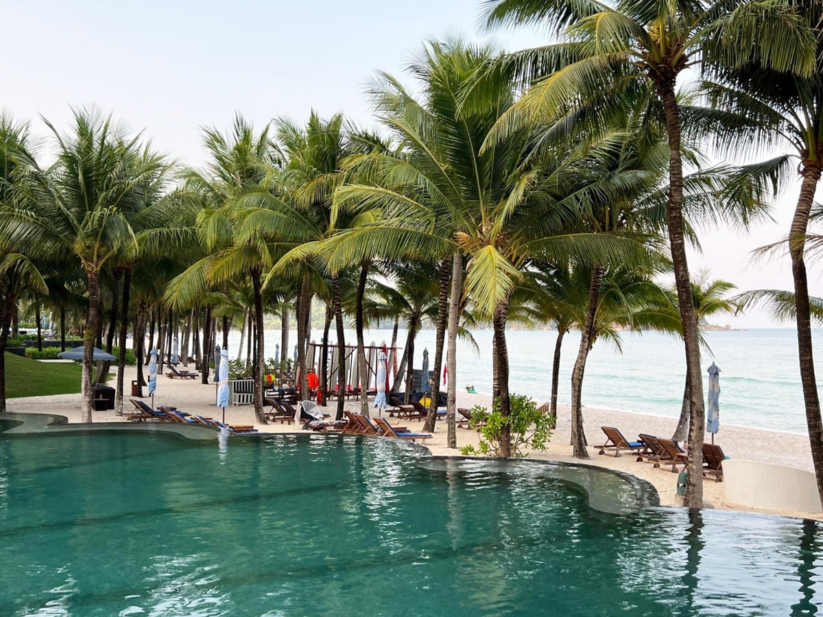 View of the beach from The Shell Pool