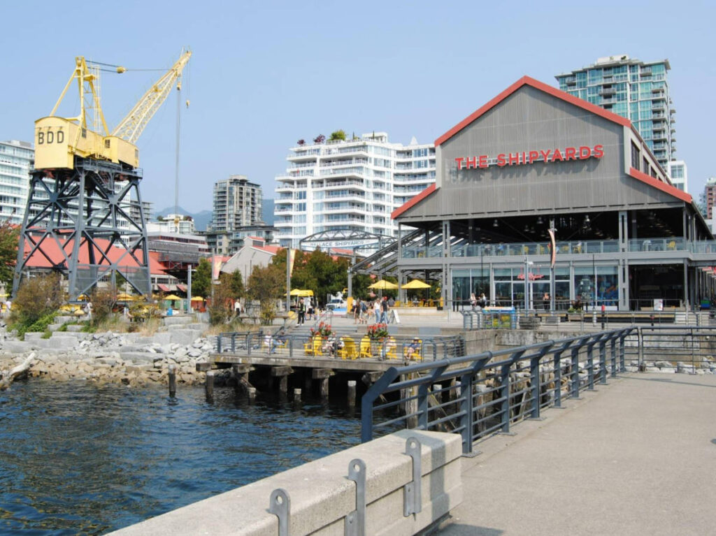 View of the colorful Shipyard District