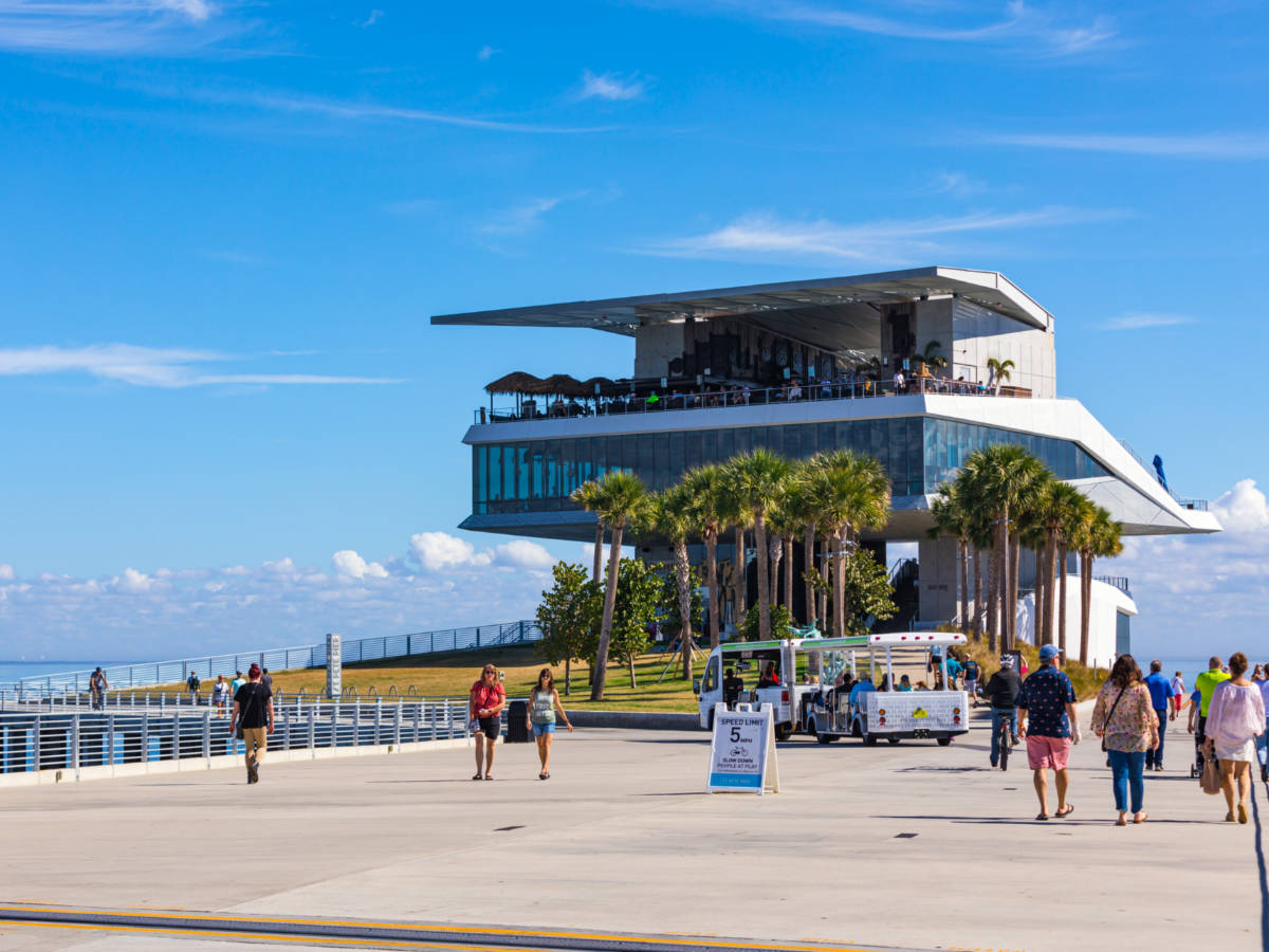 People going to see the St. Pete Pier