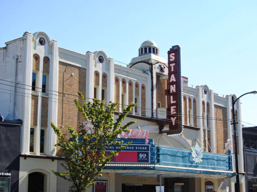 View of the signage of Stanley outside The Stanley Industrial Alliance Stage
