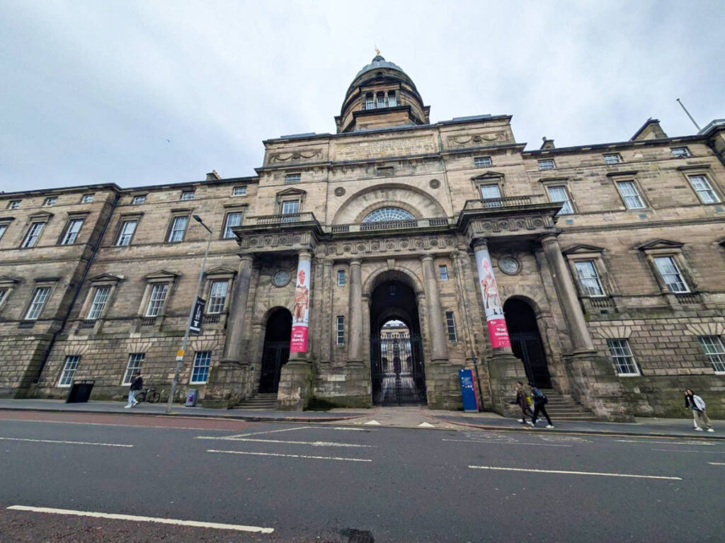 Exterior view of the Talbot Rice Gallery from across the street