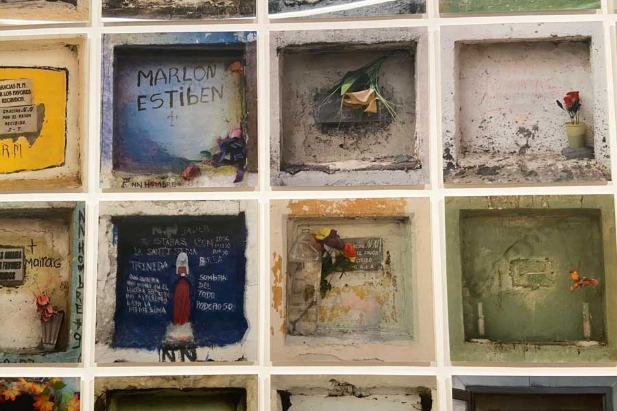 A series of photos displayed inside the The Tate Modern