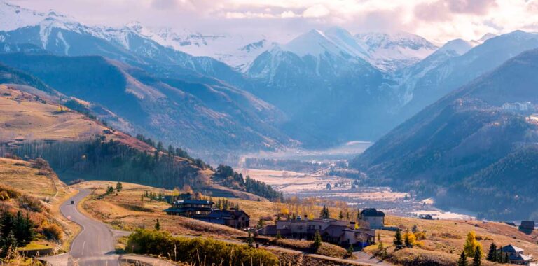 Overlooking view of Telluride Valley