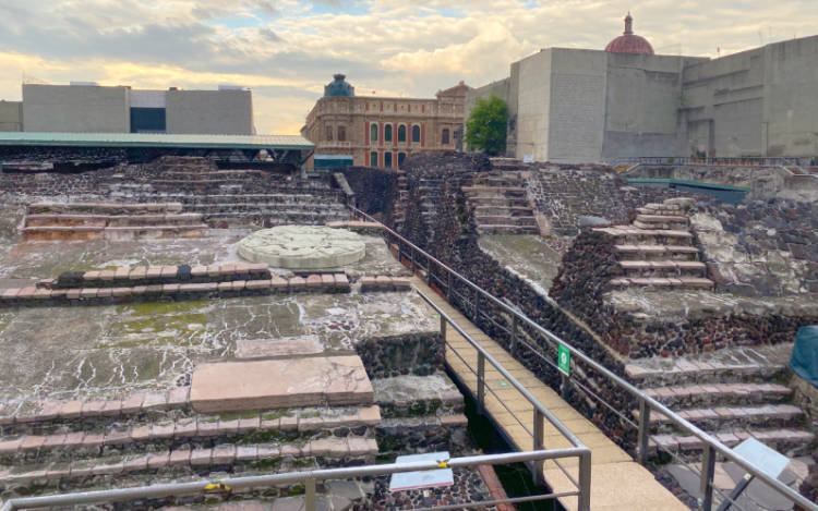 View of the excavation site at Mexico City's Templo Mayor