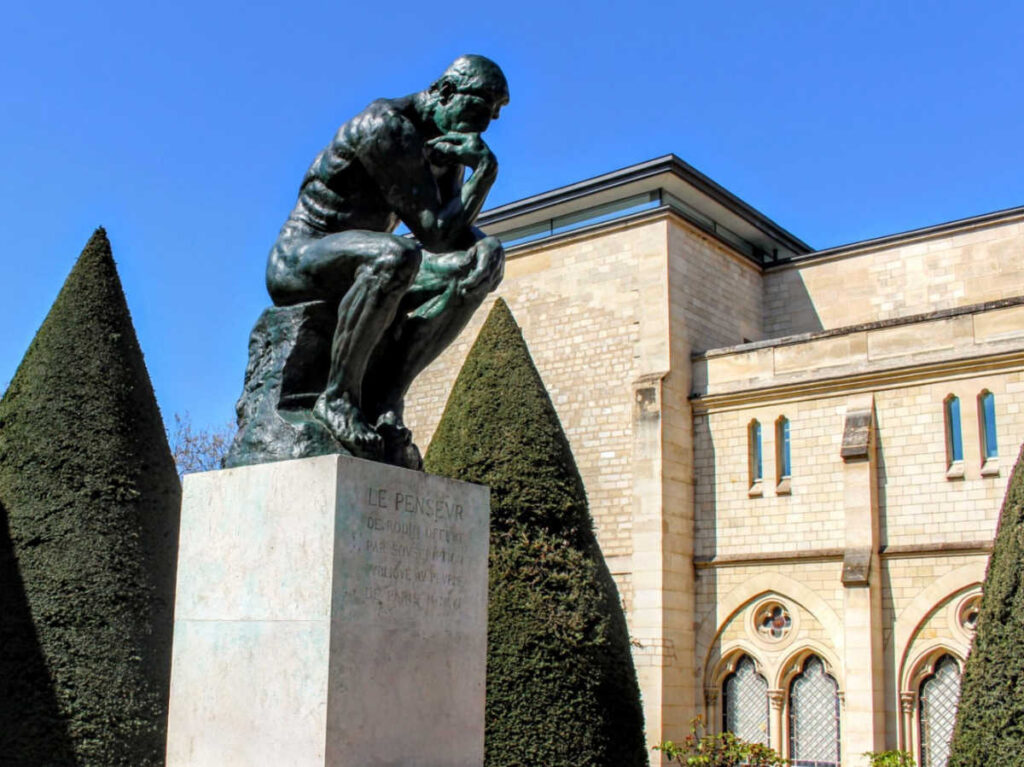 The Thinker statue outside the Rodin Museum