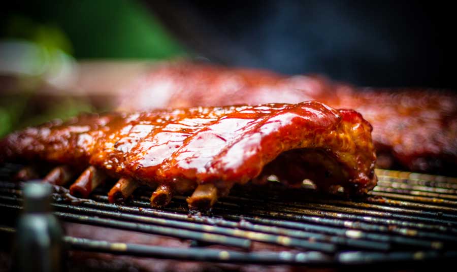 View of a ribs on a grill in The Thumb