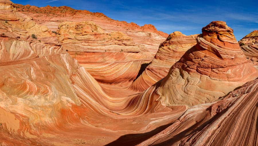 Scenic view at The Wave under the clear blue sky