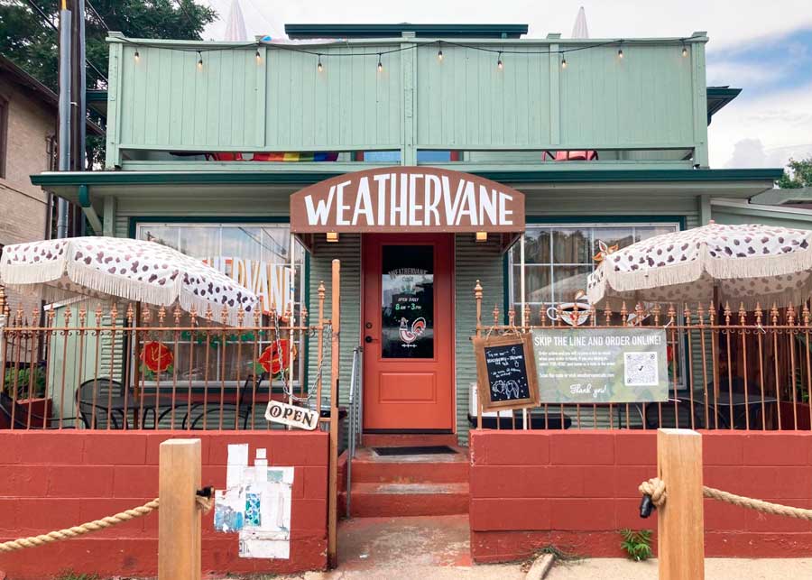 View of the entrance to The Weathervane Cafe
