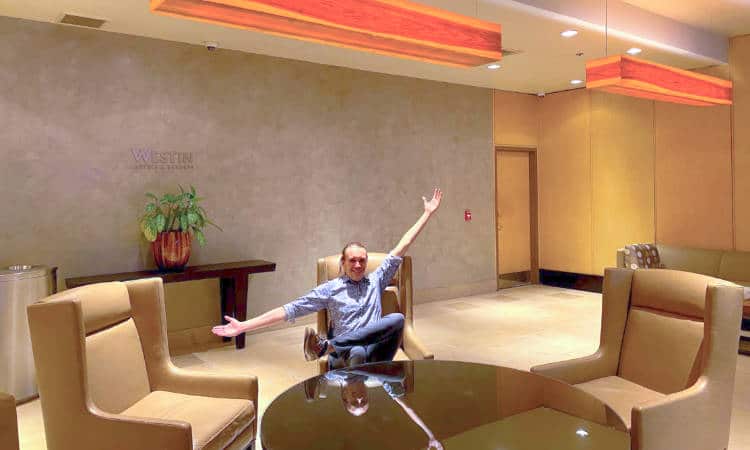 The author in the lobby of The Westin Downtown Denver