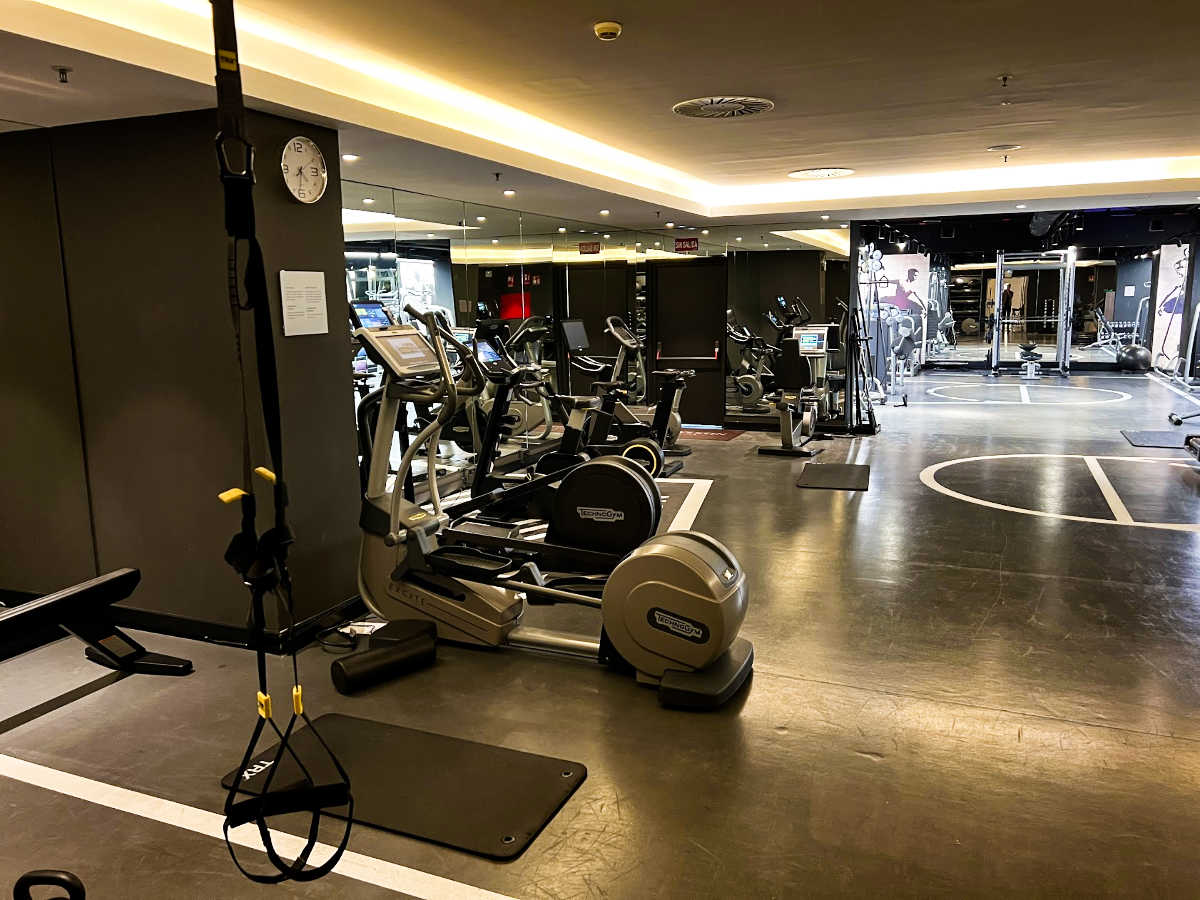 View of the equipment inside the fitness center at The Westin