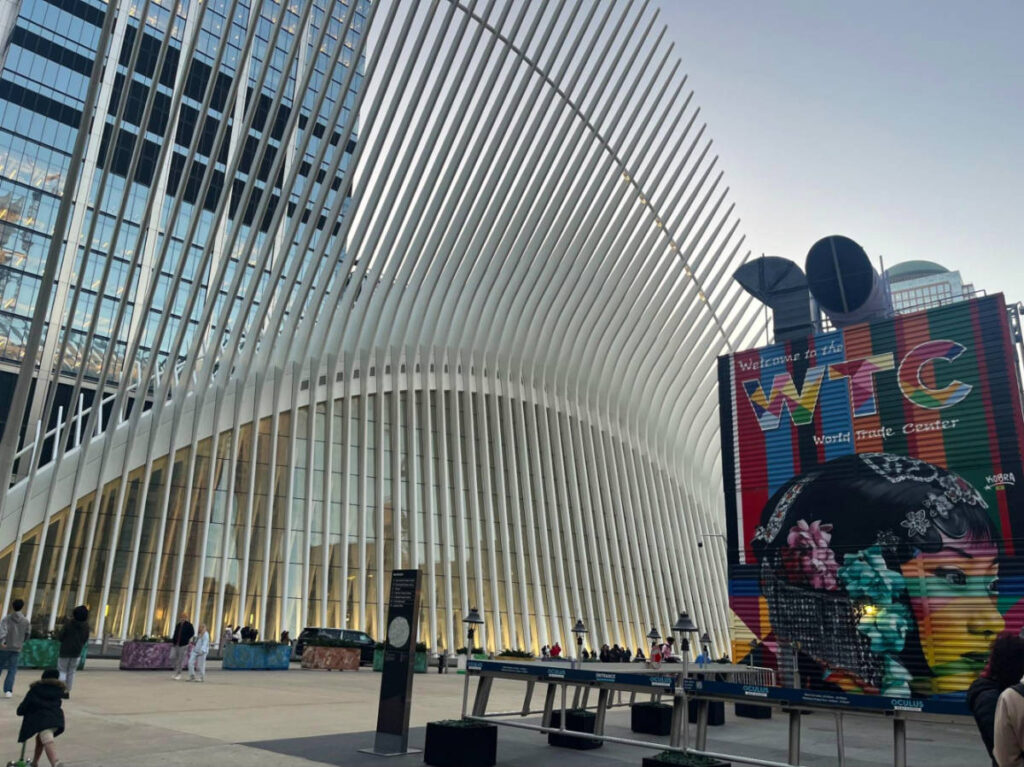 View of the entrance to the World Trade Center