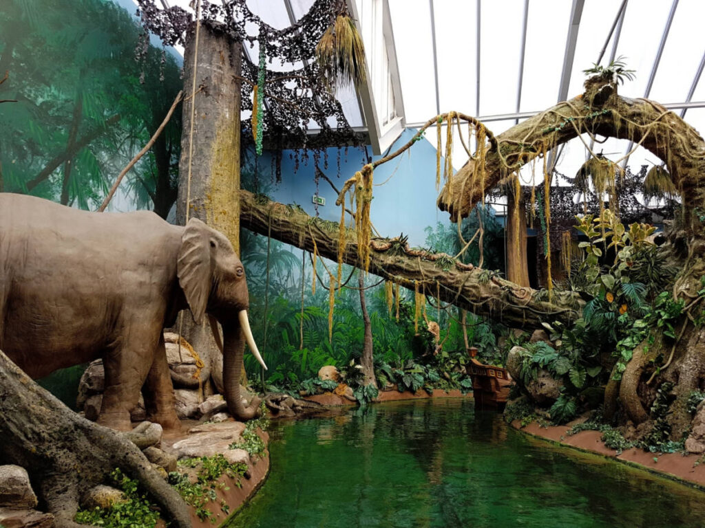 The elephant display The World of Discoveries in Porto